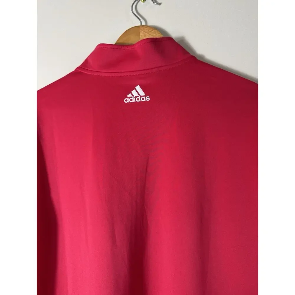 Adidas Performance Three-Stripe Long Sleeve Red 1/4 Zip Size M Unisex Sports
